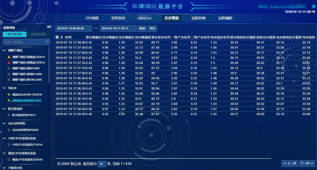制药设备远程采集监控的运维解决后台